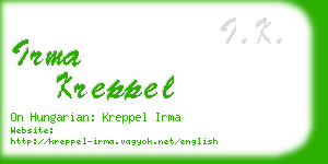 irma kreppel business card